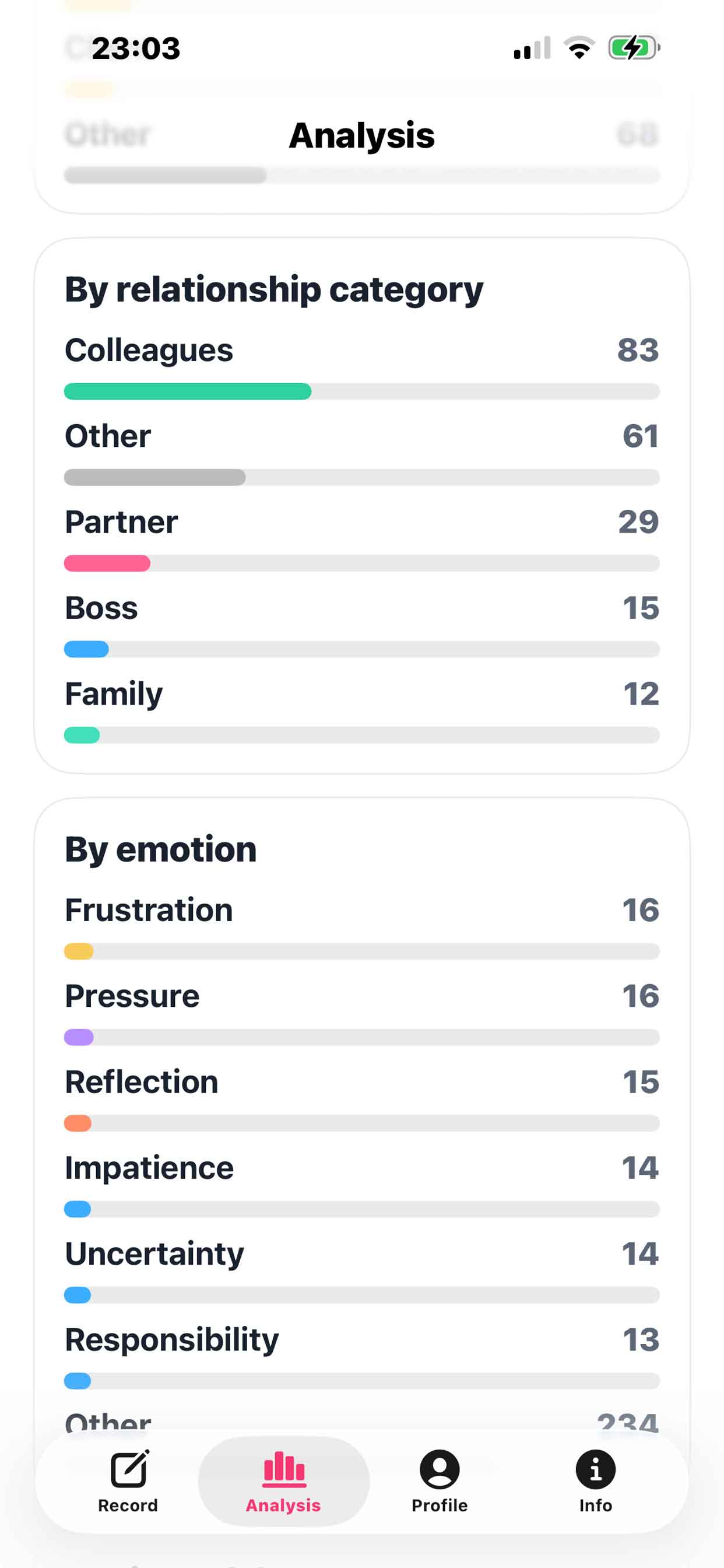 Critly app profile screen