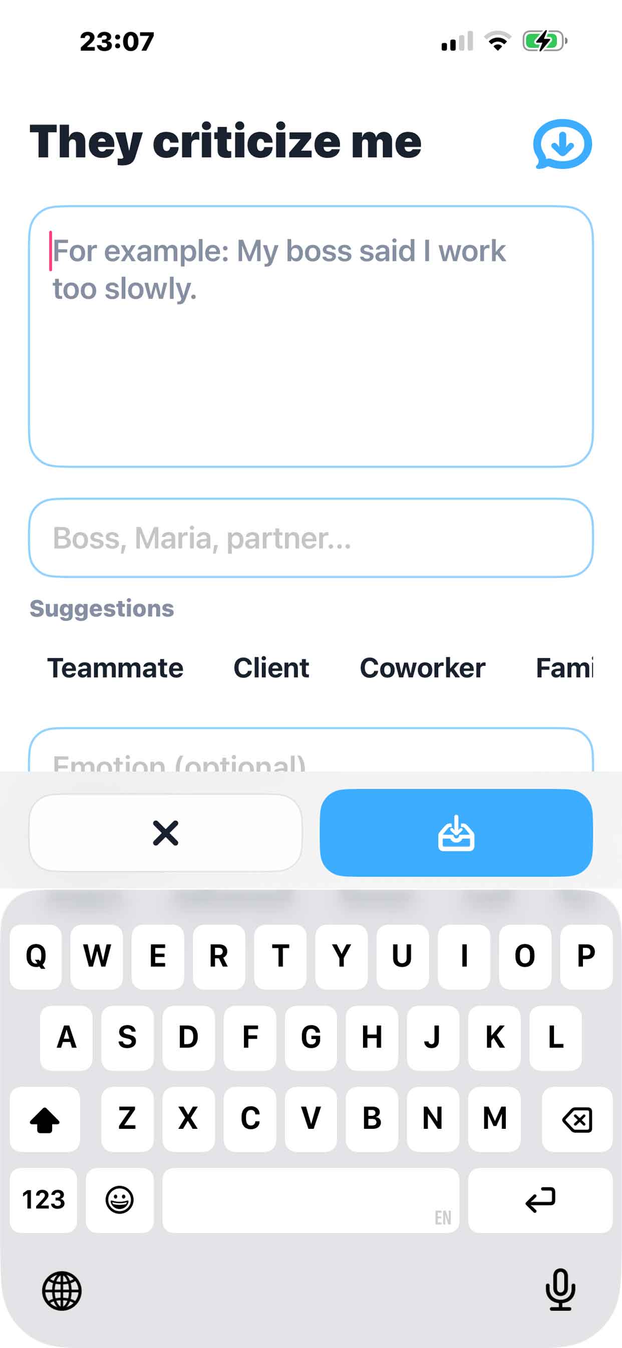 Critly app profile screen